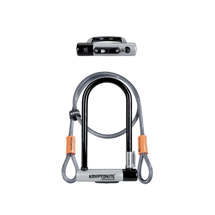 Lucchetto U-Lock KRYPTOLOK STANDARD CON CAVO - nero argento