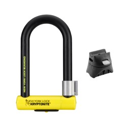 Lucchetto U-Lock NEW YORK DIAMOND STANDARD con supporto Flex-Frame - nero giallo