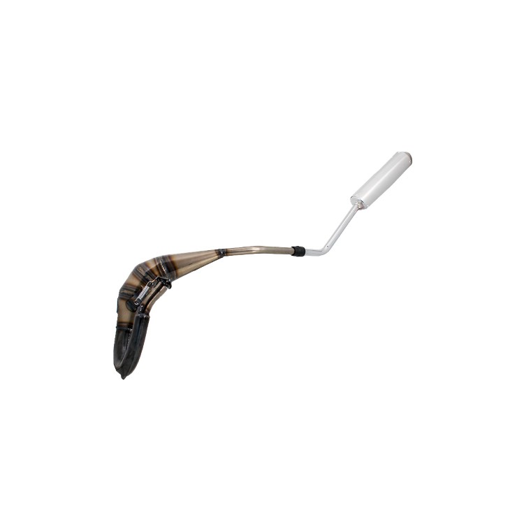 Marmitta Evok Iron Pipe saldata con silenziatore Shorty in Alluminio e Inox per Derbi DRD PRO 50 07-13