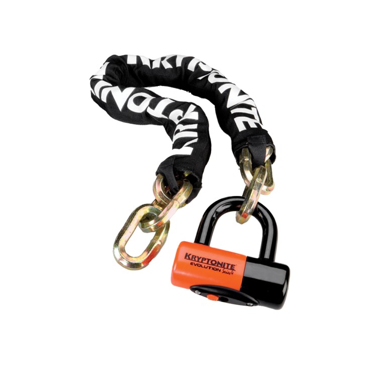 Catena NEW YORK e lucchetto EVOLUTION SERIES 4 - 100 cm, nero arancio