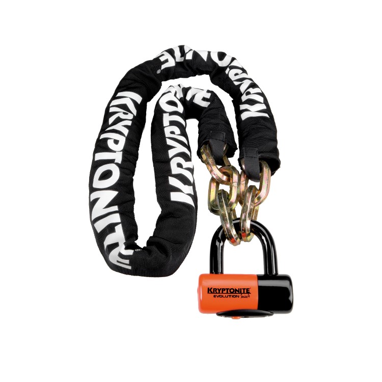 Catena NEW YORK e lucchetto EVOLUTION SERIES 4 - 170 cm, nero arancio