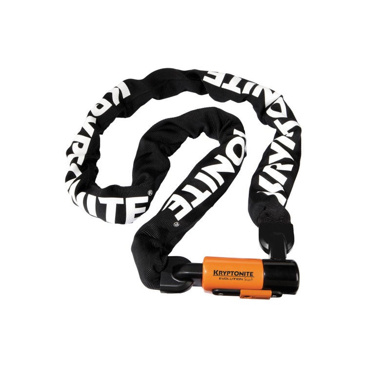 Lucchetto catena integrata EVOLUTION SERIES 4 - 160 cm, nero arancio