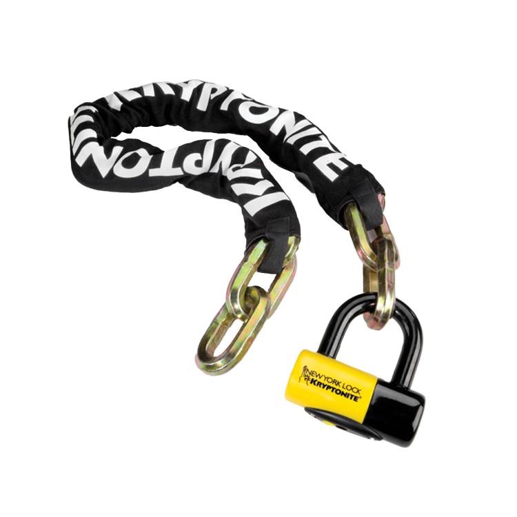 Catena NEW YORK FAHGETTABOUDIT 1410 e lucchetto NEW YORK - nero giallo