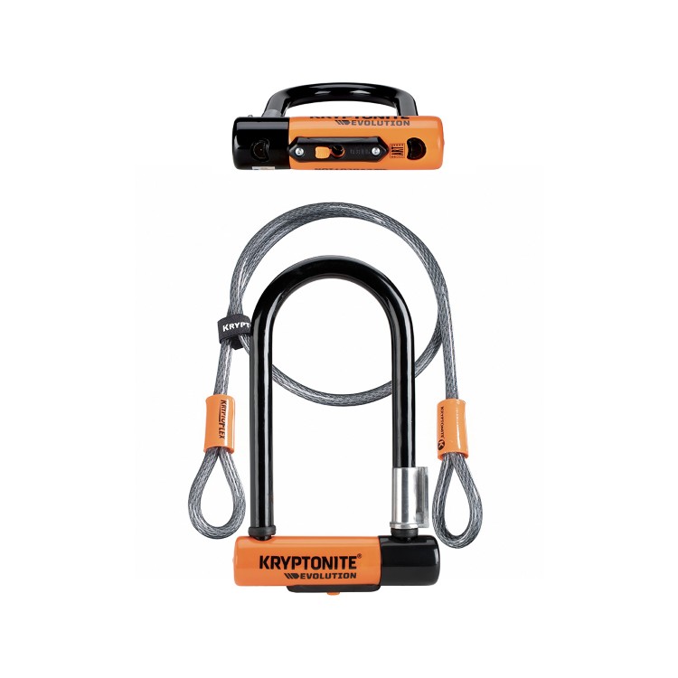 Lucchetto U-Lock MINI-7 CON CAVO - nero arancio