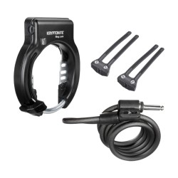 Lucchetto arco al telaio RING LOCK (montaggio fascette flexible mount) con cavo spirale Plug-In 10 mm - nero